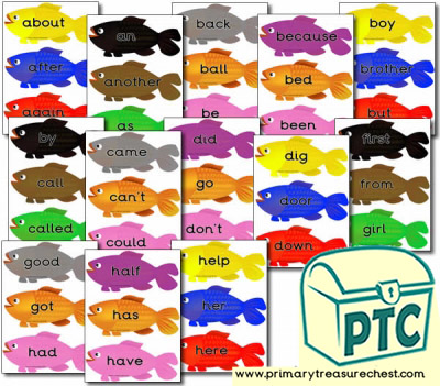 Year 1 and 2 HF Words - Fish (group 1)