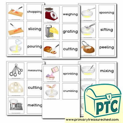Cooking Equipment Matching Cards - Actions Ending in 'ing'