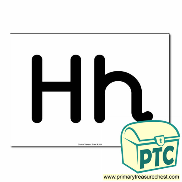 'Hh' Upper and Lowercase Letters A4 poster (No Images)