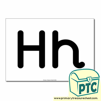 'Hh' Upper and Lowercase Letters A4 poster (No Images)