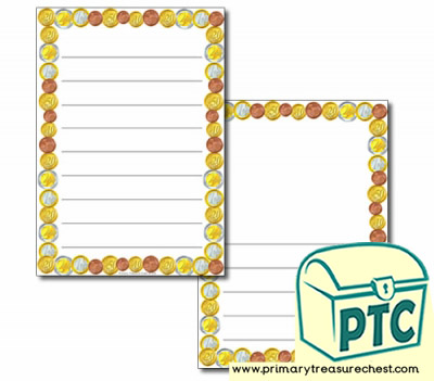 Euro Coin Themed Page Border - Wide Lines