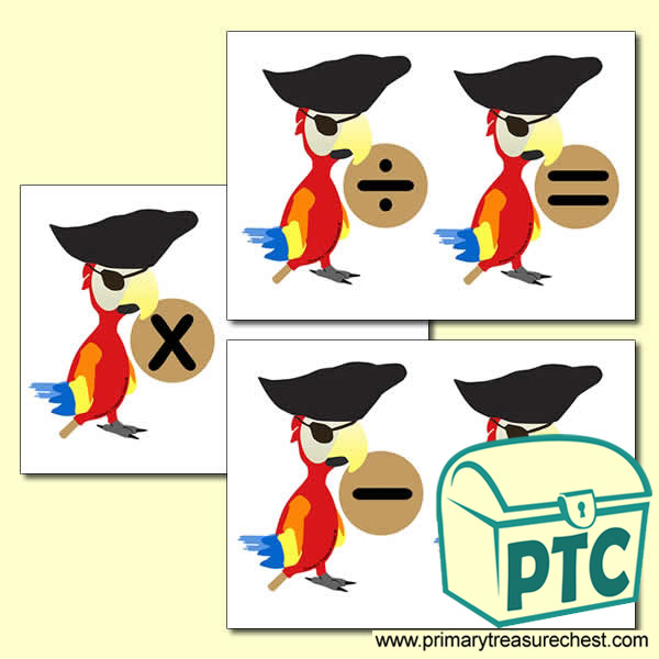 Pirate Parrot Number Line Maths Symbols