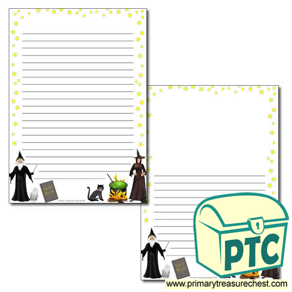 Magic Spells Page Border /Writing Frame (narrow lines)
