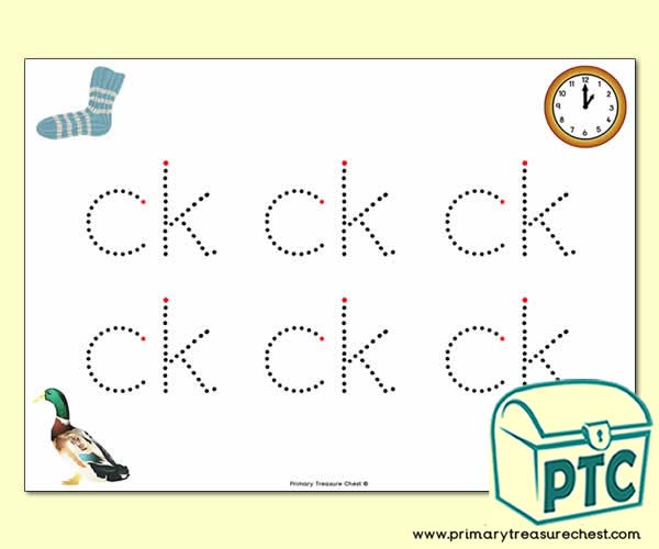 'ck' Double Letter Formation Activity - Join the Dots 