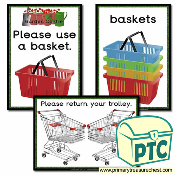 Garden Centre Basket / Trolley Signs