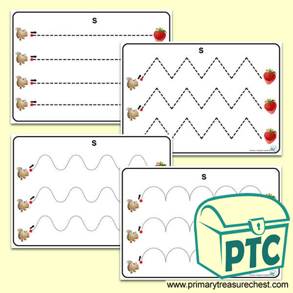 'Ss' Themed Pre-Writing Patterns Activity Sheets