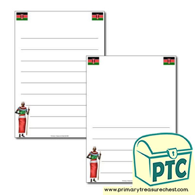 Kenya Page Border/Writing Frame (wide lines)