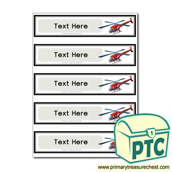 Helicopter Themed Pupil Drawer Labels (Small)