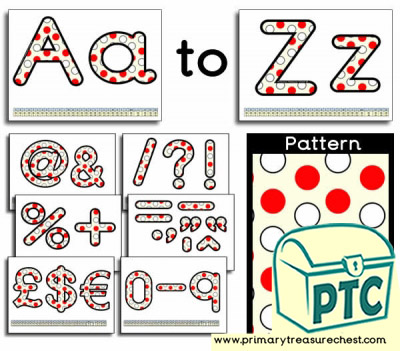Red and white polka dot Display Lettering