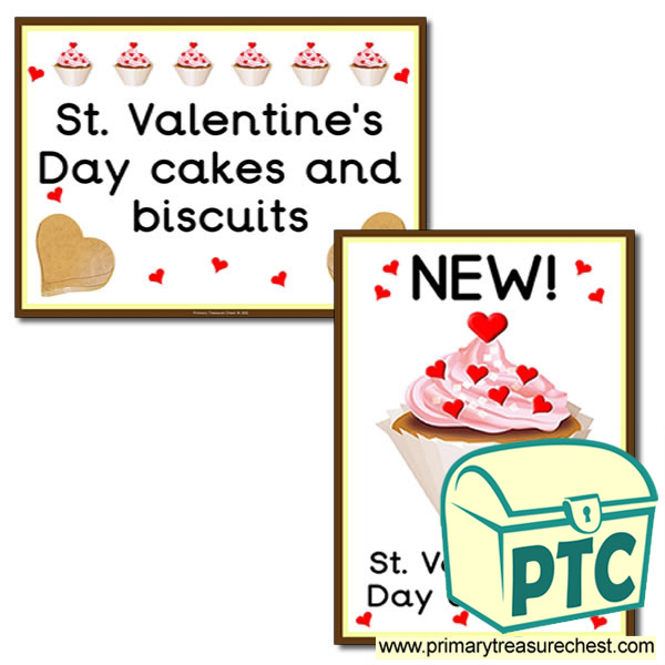 St. Valentine's Day Cake Shop Area Signs