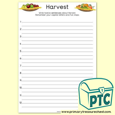 Harvest Sentence Activity Worksheet