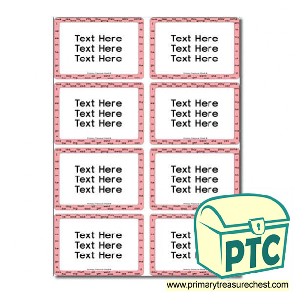 HF Words Themed Pupil / Work Book Labels