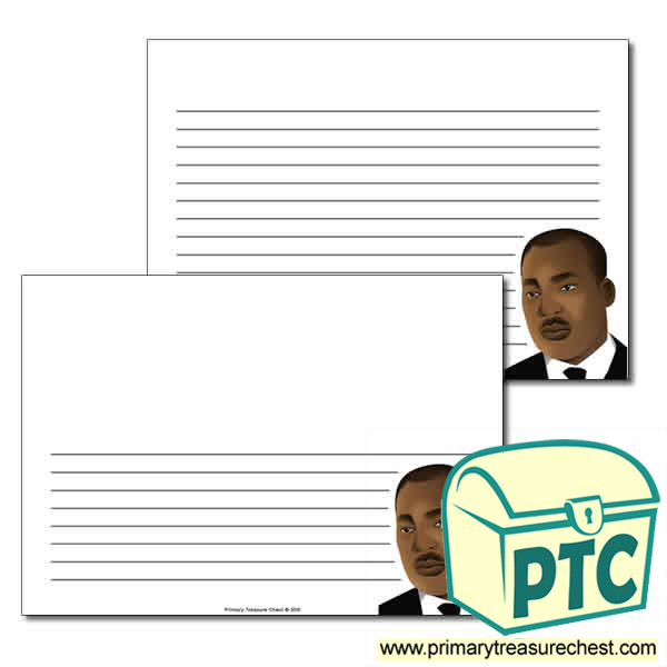 Martin Luther King Jr Themed  Landscape Page Border/Writing Frame (narrow lines)