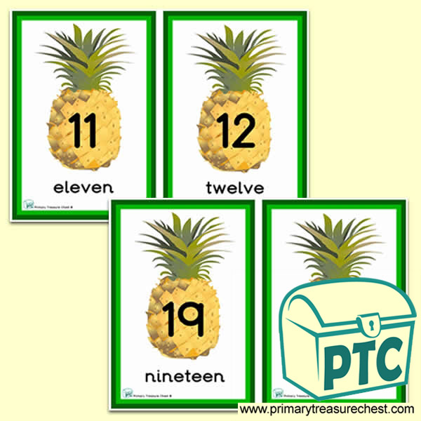 Pineapple Themed Number Line 11 to 20