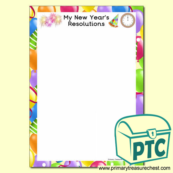 'My New Year’s Resolutions' Writing Frame (No Lines)