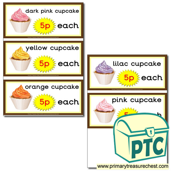 Role Play Cake Shop - Cupcake Prices 1-20p