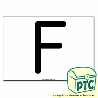 'F' Uppercase Letter A4 poster  (No Images)