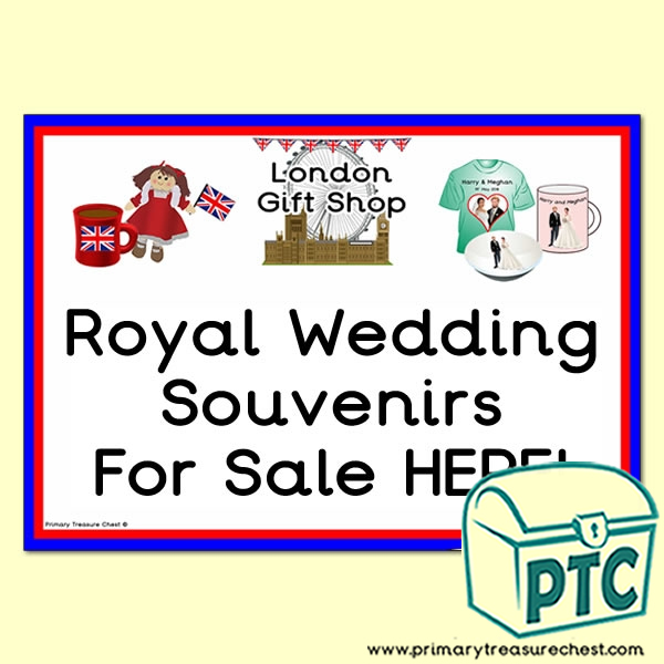 London Gift Shop Royal Wedding Sign for your role play area