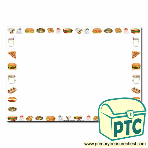 Fast Food Takeaway Themed Landscape Page Border/Writing Frame (no lines)