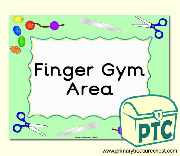 Finger Gym Area Classroom Sign