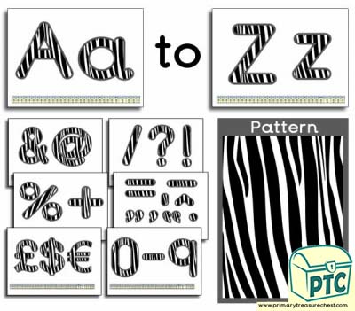 Zebra themed Display Lettering