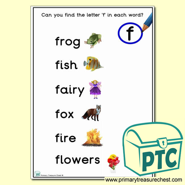 Find the Letter 'f' Activity Sheet