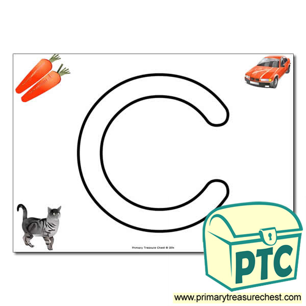 'C ' Uppercase Bubble Letter A4 poster with high quality realistic images