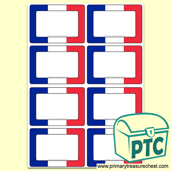 French Flag Themed Pupil / Work Book Labels