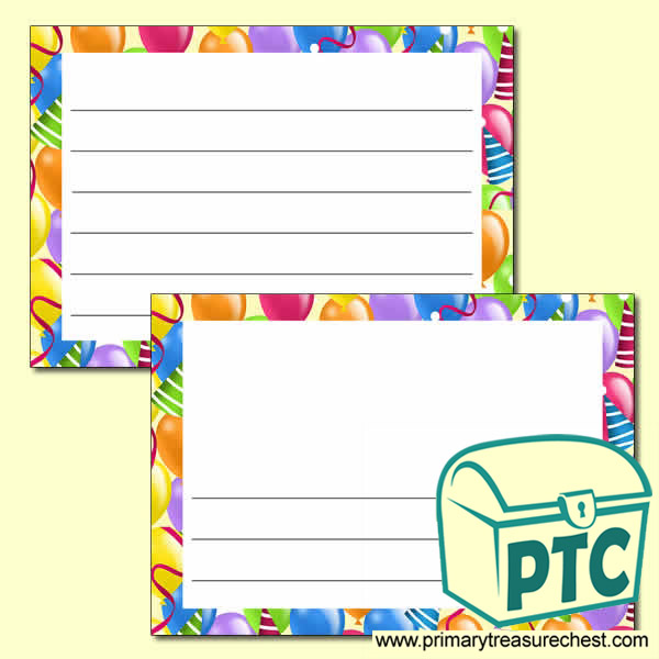 Balloon Themed Writing Frames (Wide Lines) - Landscape