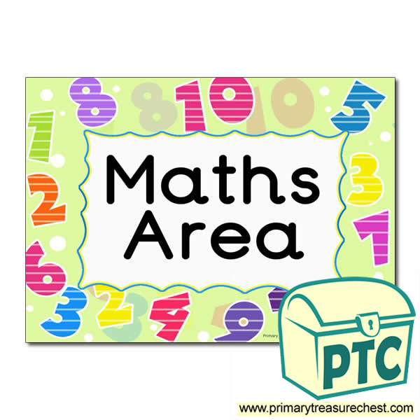 Maths Area Classroom Sign