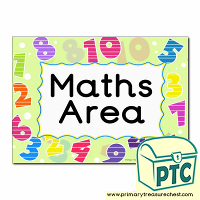 Maths Area Classroom Sign