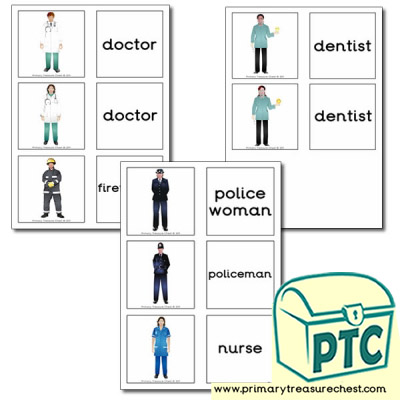 Medical / Emergency Services Themed Matching Cards 