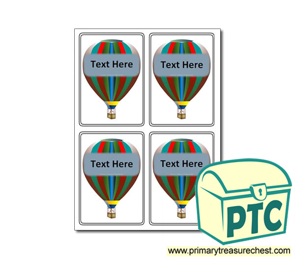 Hot Air Balloon Themed Registration Name Cards