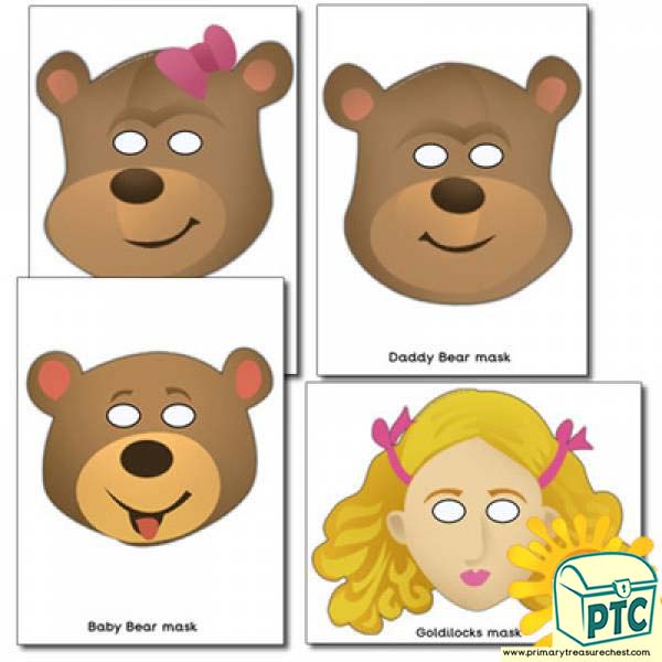 Goldilocks and the Three  Bears Role Play Masks