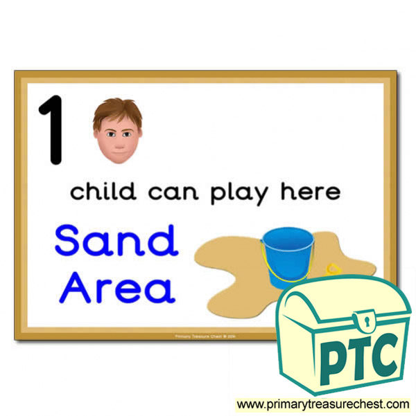 Sand Area Sign - 'How Many Children Can Play Here' Classroom Organisation Posters