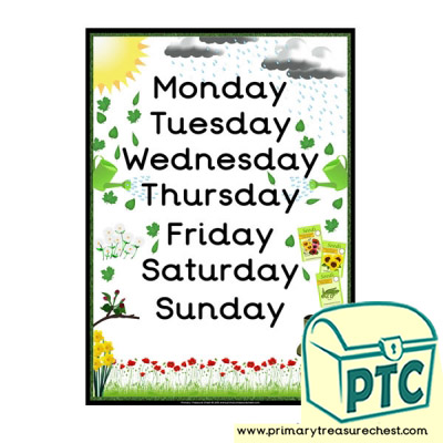 Days of the Week Gardening Poster