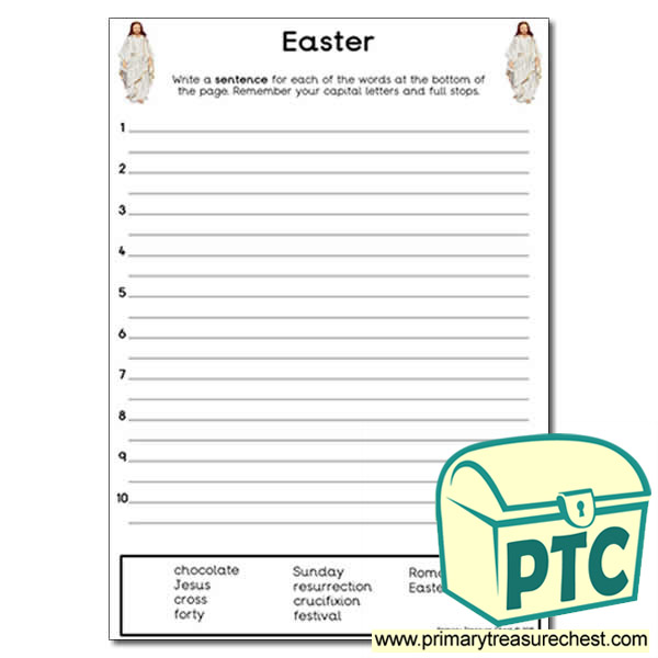 Easter Story Themed Sentence Worksheet