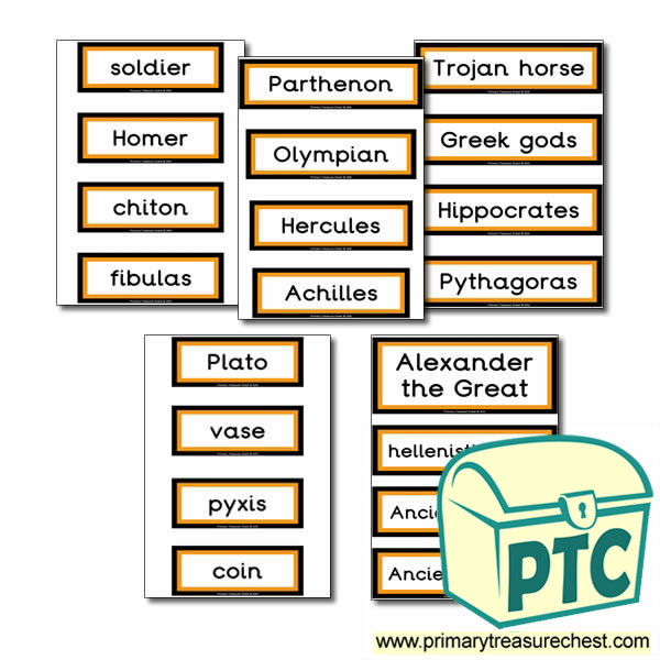 'Ancient Greeks' Themed Display Words