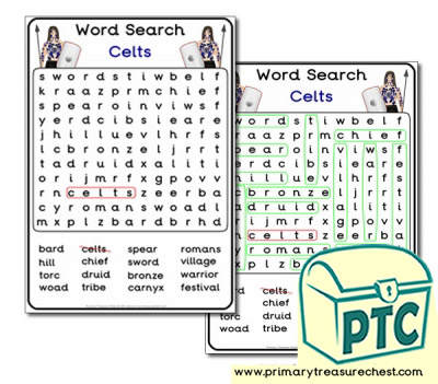 Celt Themed Word Search