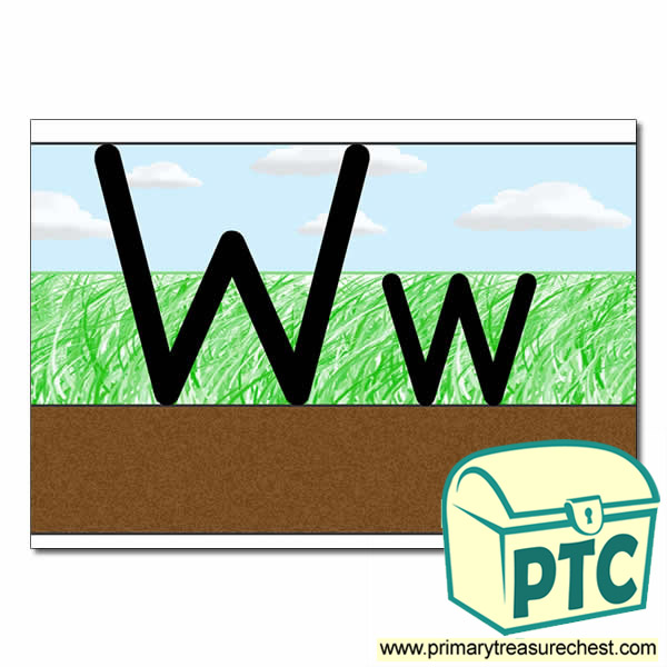 Letter 'Ww' Ground-Grass-Sky Letter Formation Sheet