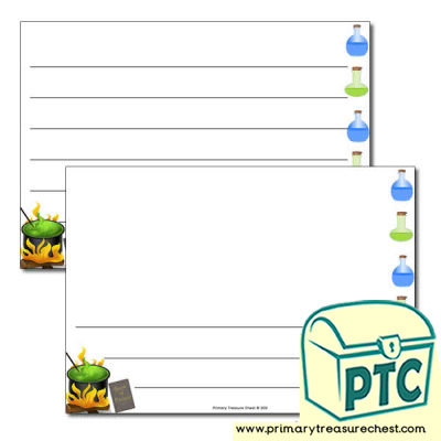 Magic potion Landscape Page Border /Writing Frame (wide lines)