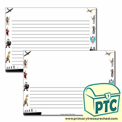 History themed Landscape Page Border/ Writing Frames (narrow lines)