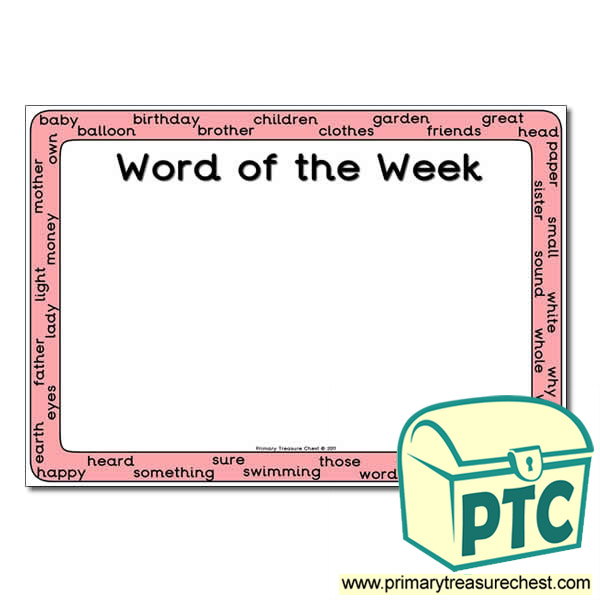 Copy of HF Words (Year 5) - Word of the Week Poster