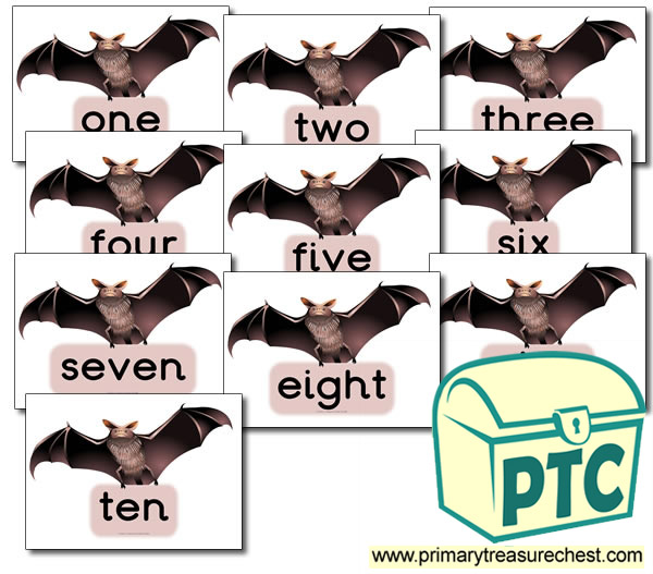 HF Words, Bat Themed Numbers (1-10)