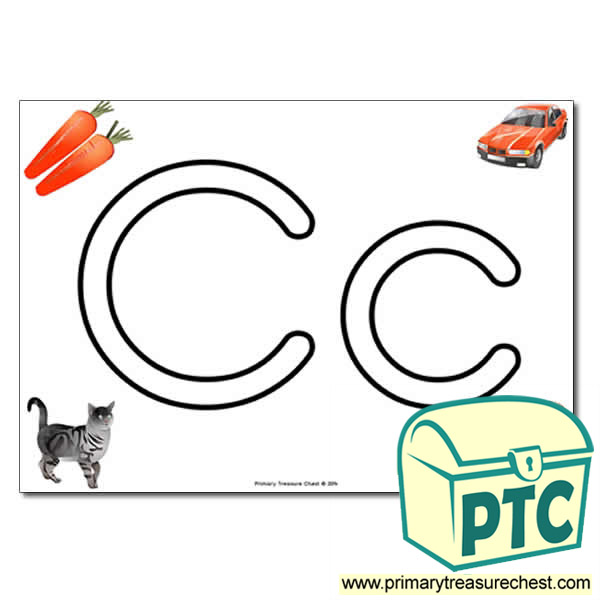  'Cc' Upper and Lowercase Bubble Letters A4 Poster, containing high quality, realistic images