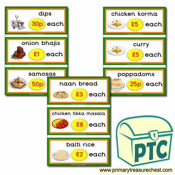 Indian Restaurant Role Play Prices (21p-£99)