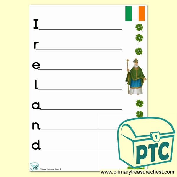 Ireland Acrostic Poem Worksheet