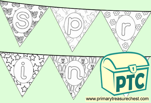 Spring Themed Colouring Bunting