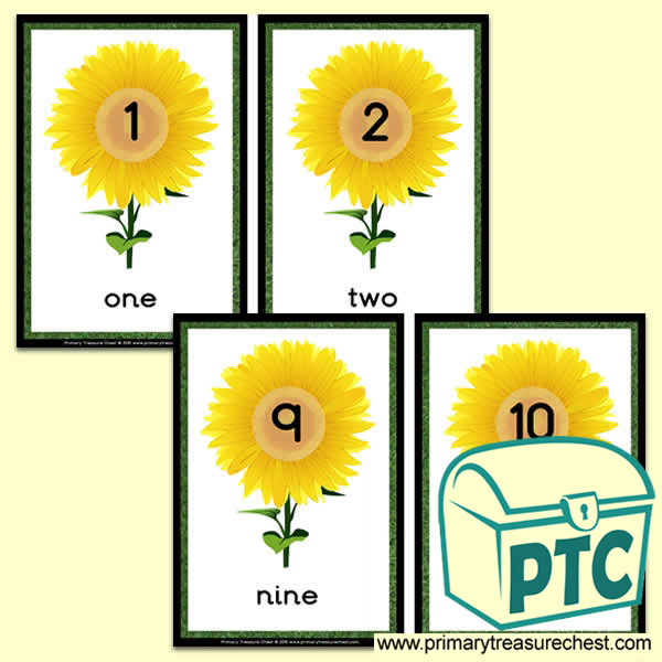 Sunflower  Number Line 1-10