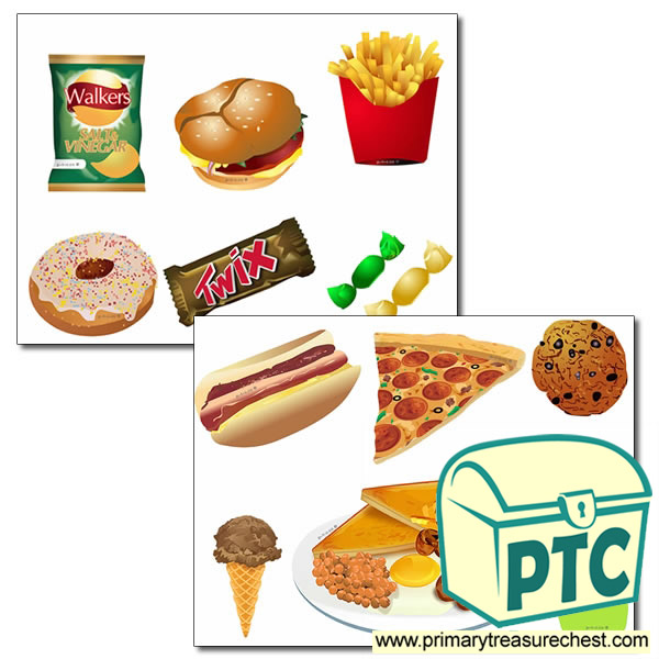 Unhealthy Food Storyboard / Cut & Stick Images